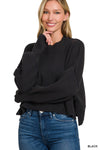Easy Going Crop Sweater - Black