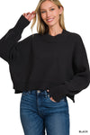 Easy Going Crop Sweater - Black