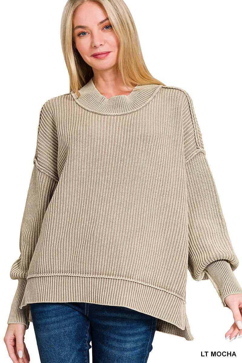 Ribbed Easy Going Sweater - Light Mocha
