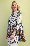 Leaves Fall Blouse - Charcoal