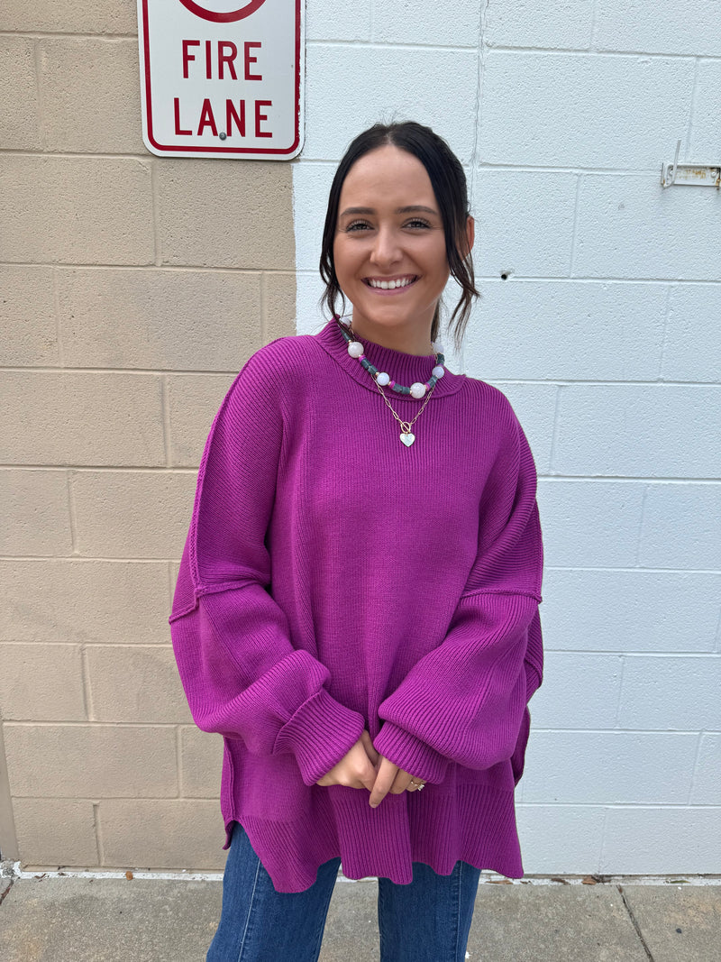 Easy Going Sweater - Plum