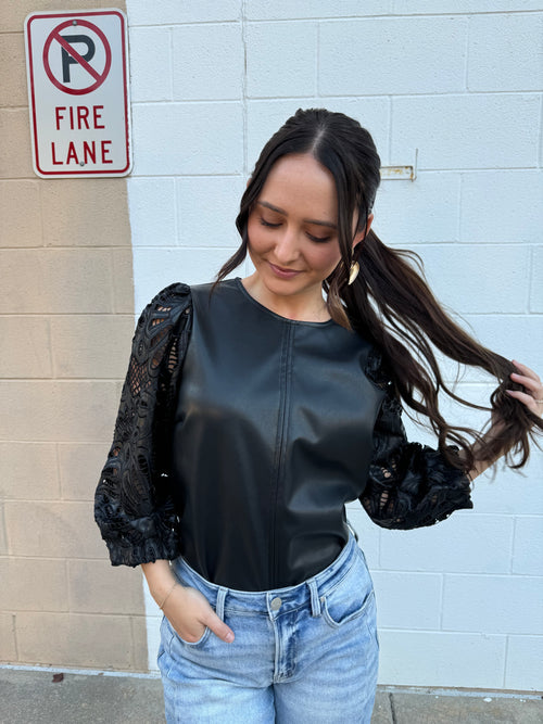 Cheers Honey Leather Blouse