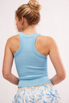 Ribbed Seamless Tank - Blue