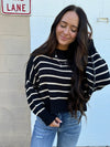 Easy Does It Sweater - Black Stripe