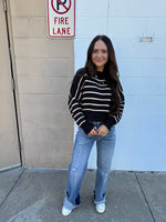 Easy Does It Sweater - Black Stripe