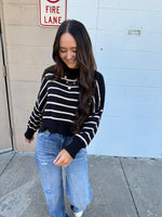 Easy Does It Sweater - Black Stripe